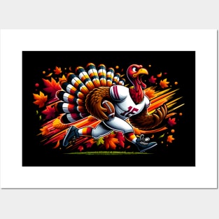 Turkey Football Touchdown Thanksgiving Funny Tee Posters and Art